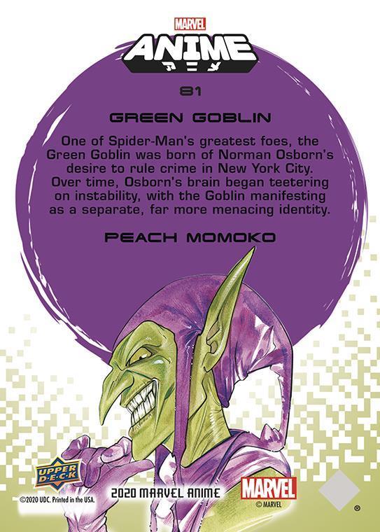 Green Goblin back card image