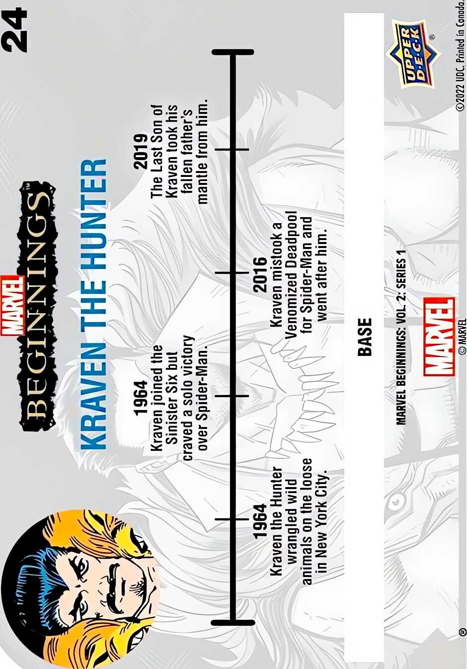 Kraven The Hunter back artwork