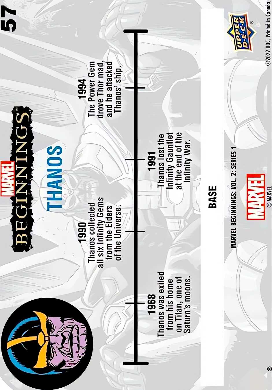 Thanos back card image