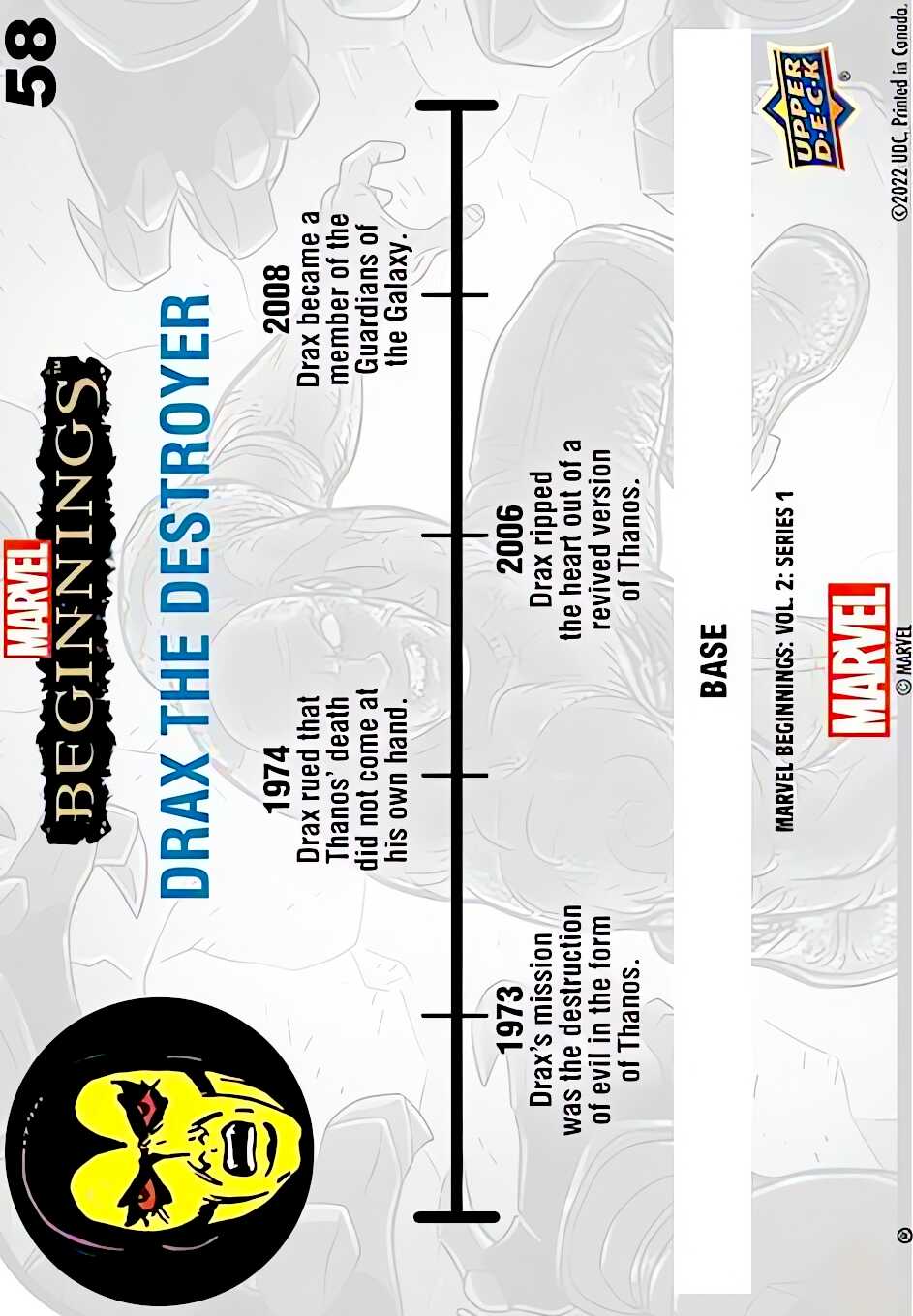 Drax The Destroyer back card image