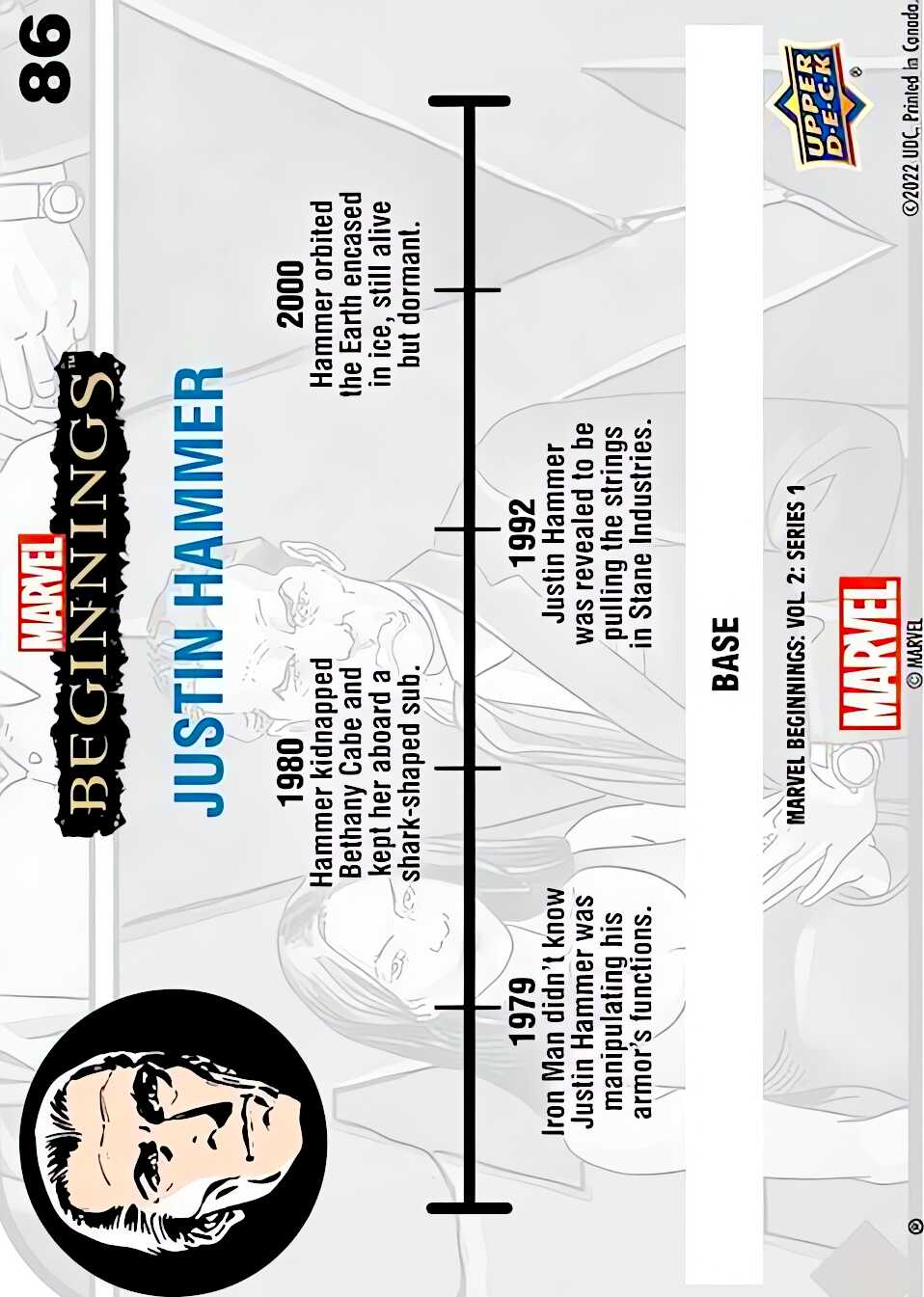 Justin Hammer back card image