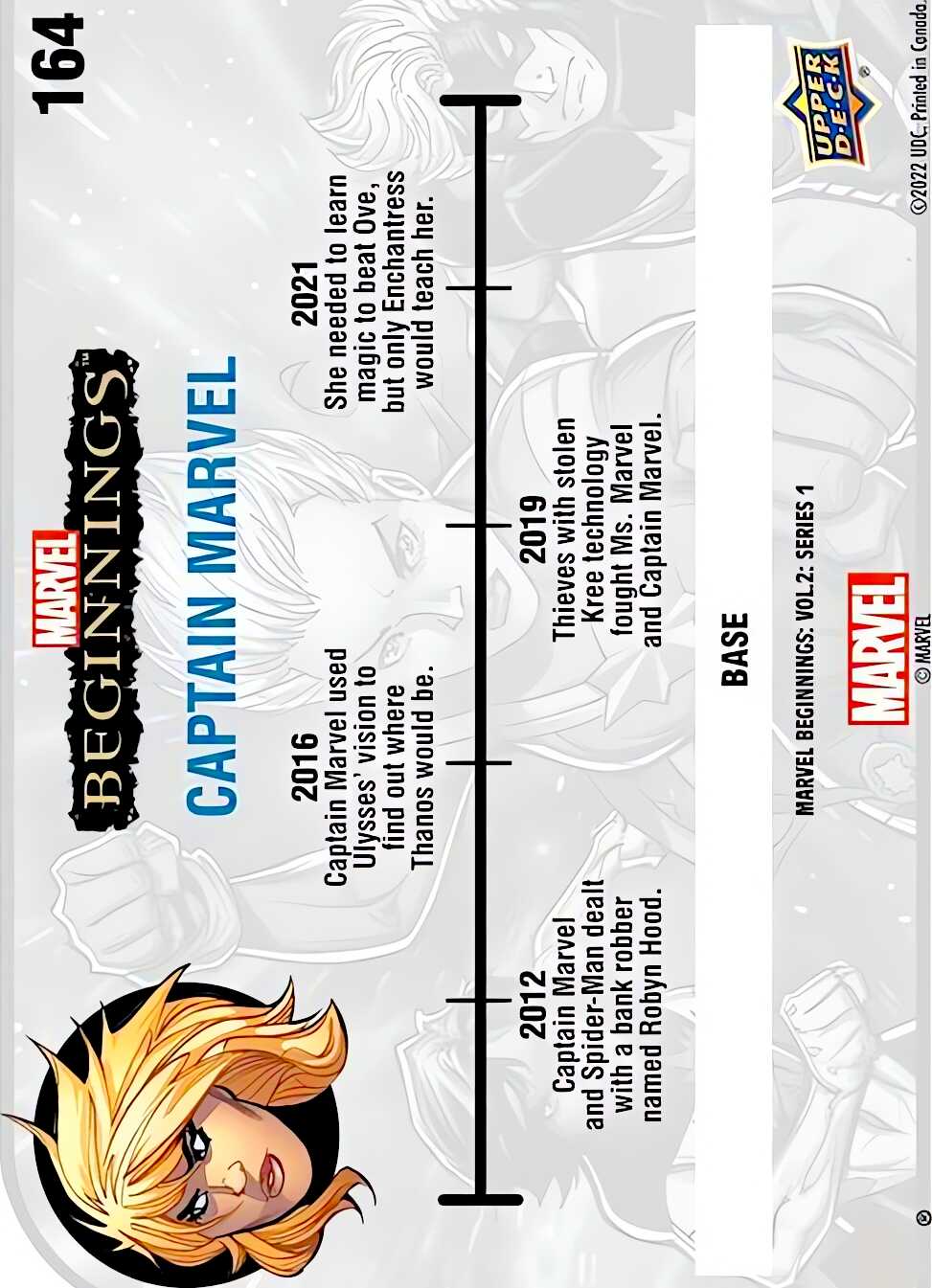 Captain Marvel back card image