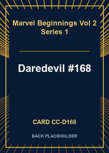 Daredevil #168 back card image