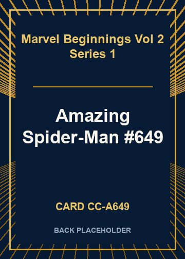 Amazing Spider-Man #649 back card image