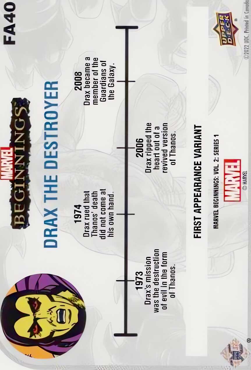Drax The Destroyer back card image