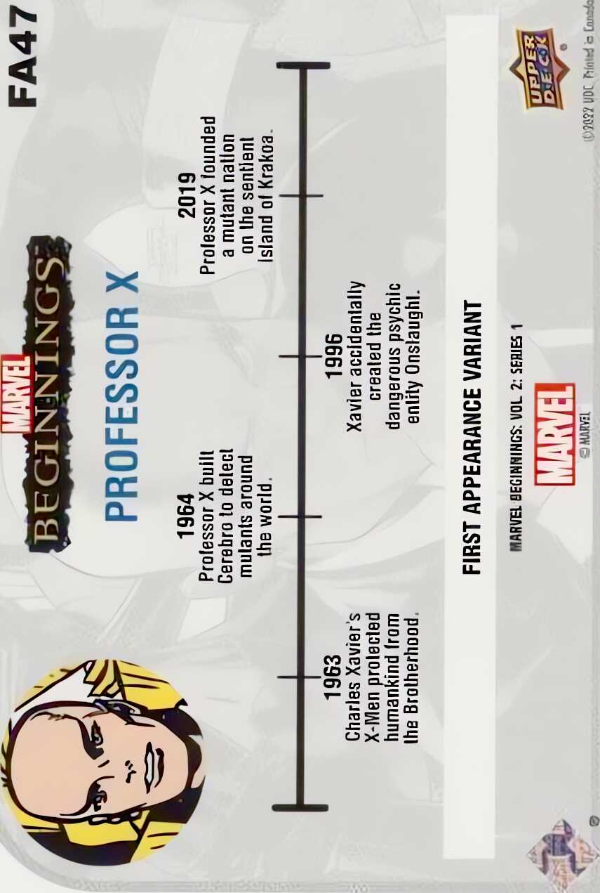 Professor X back card image