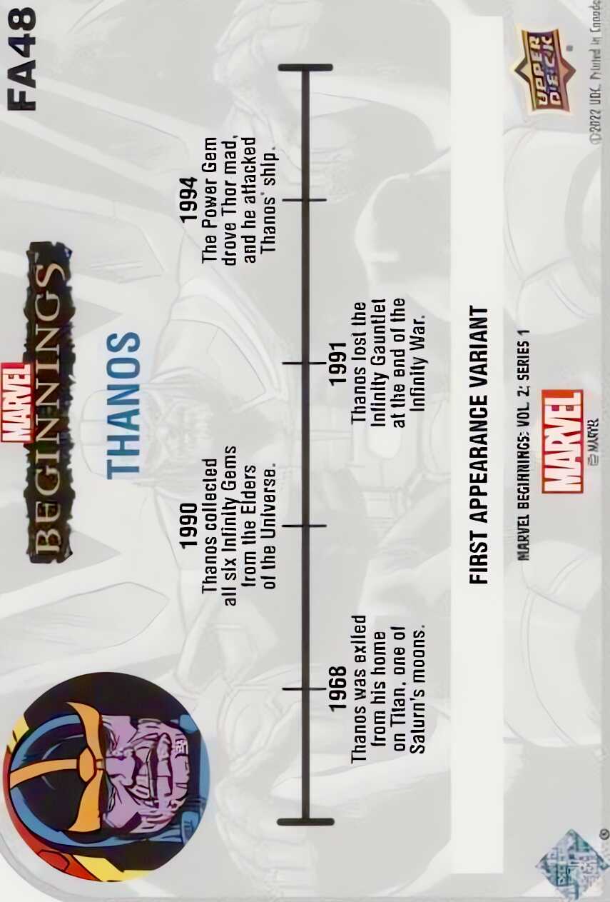 Thanos back card image