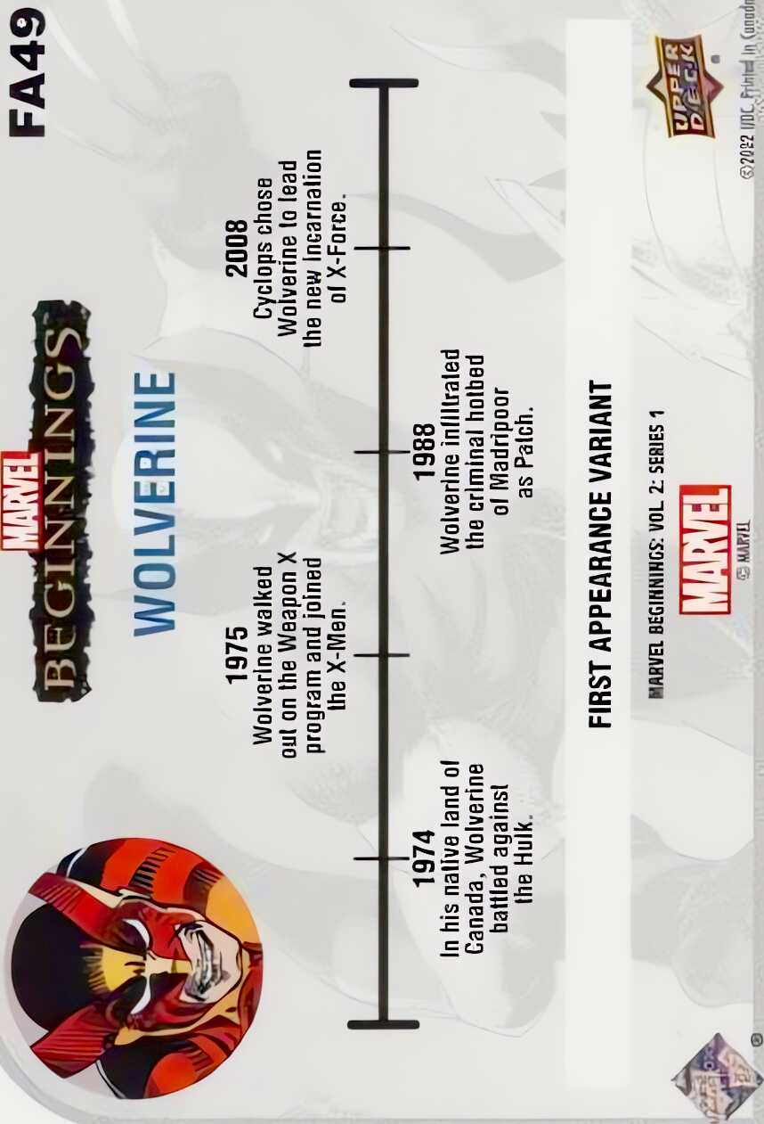 Wolverine back card image