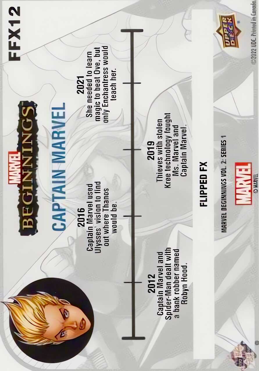 Captain Marvel back card image