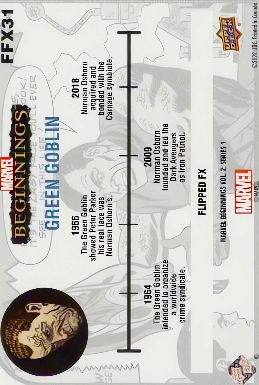 Green Goblin back card image