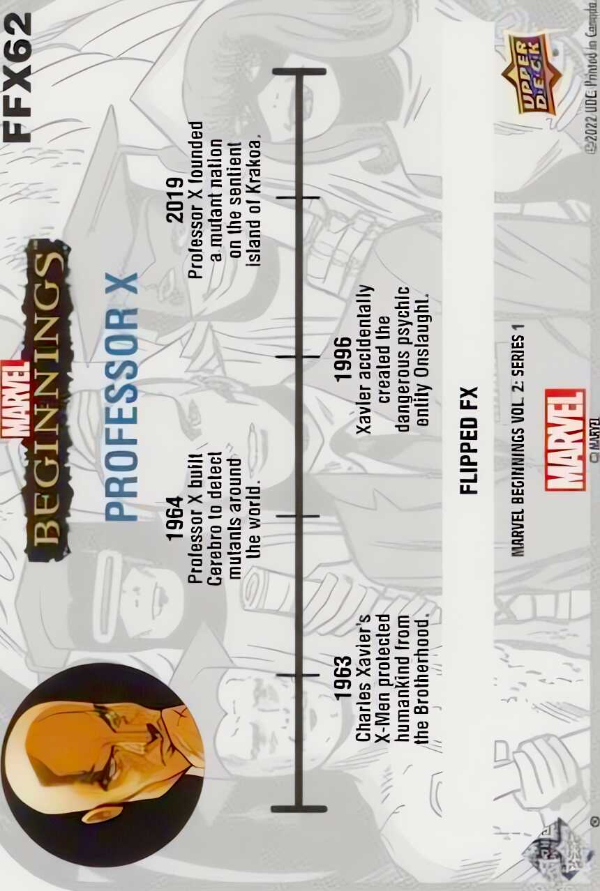 Professor X back card image
