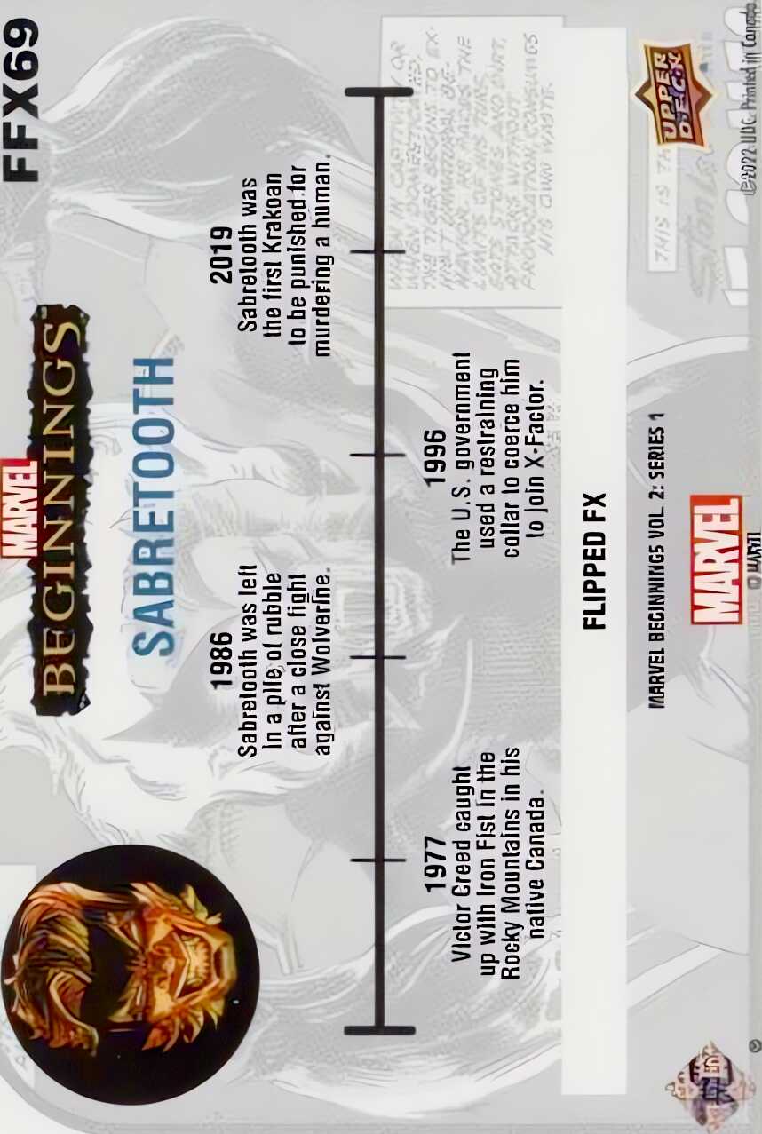 Sabretooth back card image