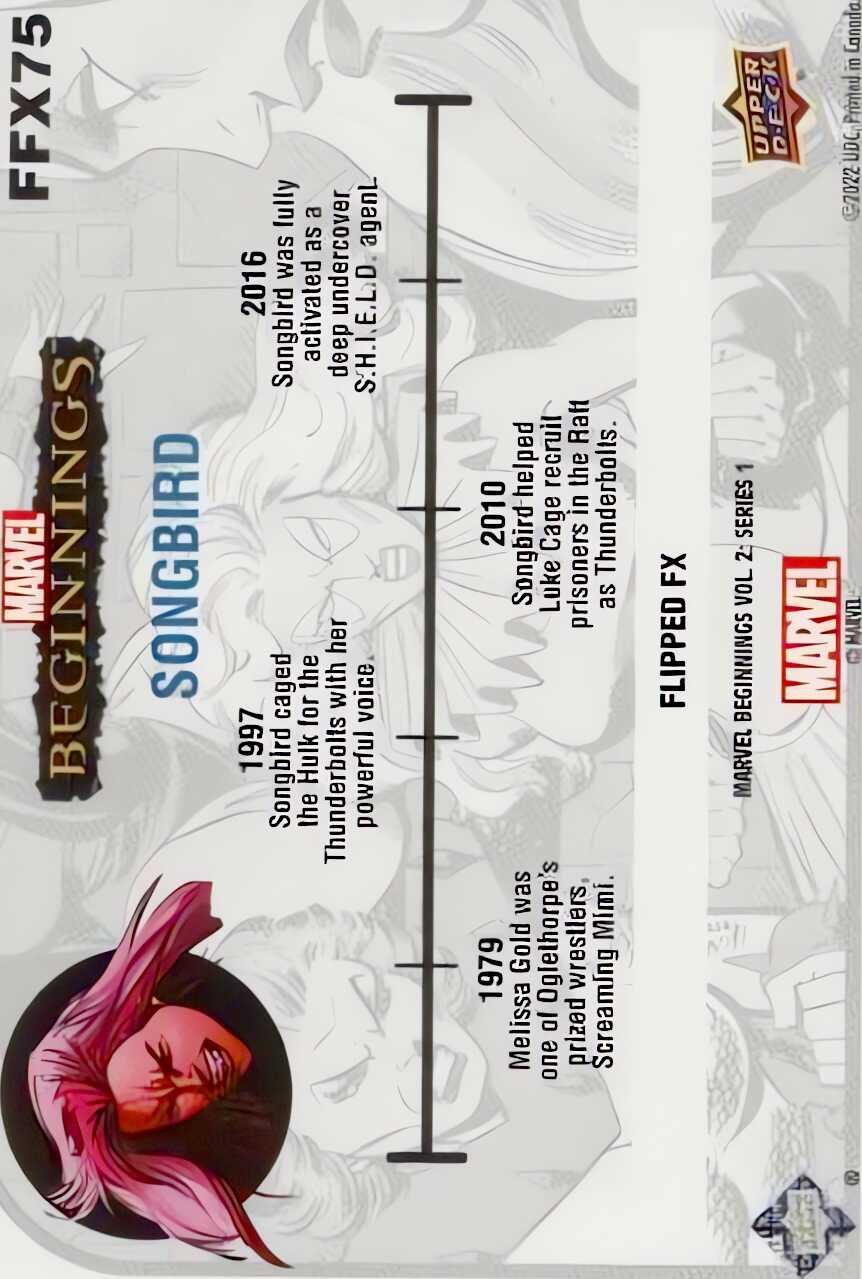 Songbird back card image