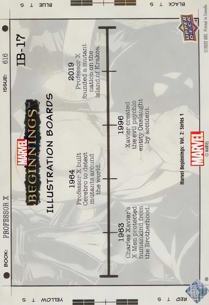 Professor X back card image