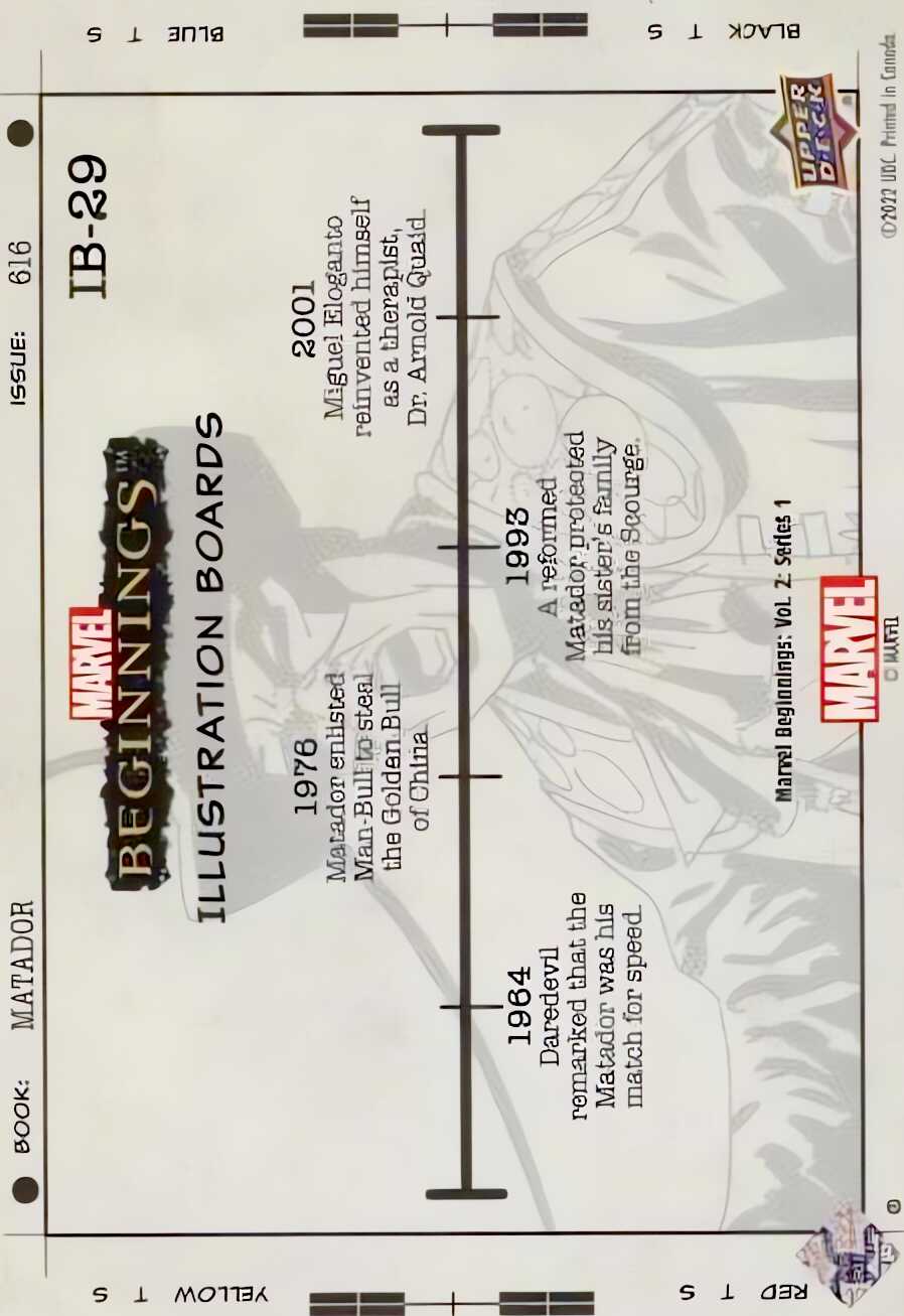 Matador back card image