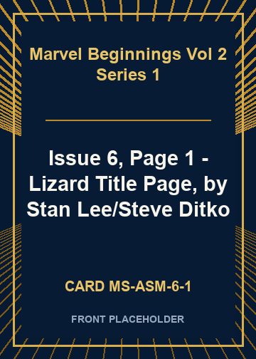 Issue 6, Page 1 - Lizard Title Page, by Stan Lee/Steve Ditko card thumbnail