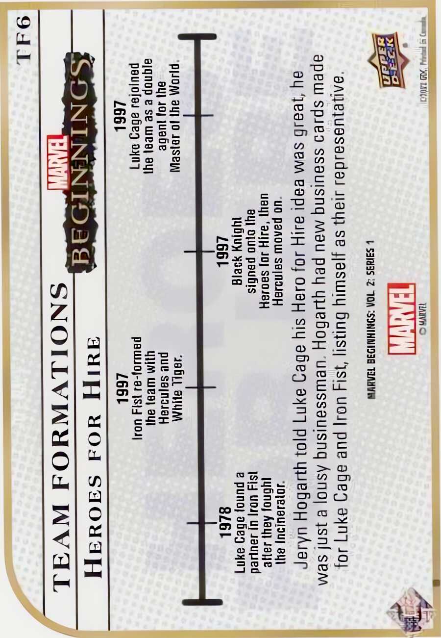 Heroes for Hire back card image
