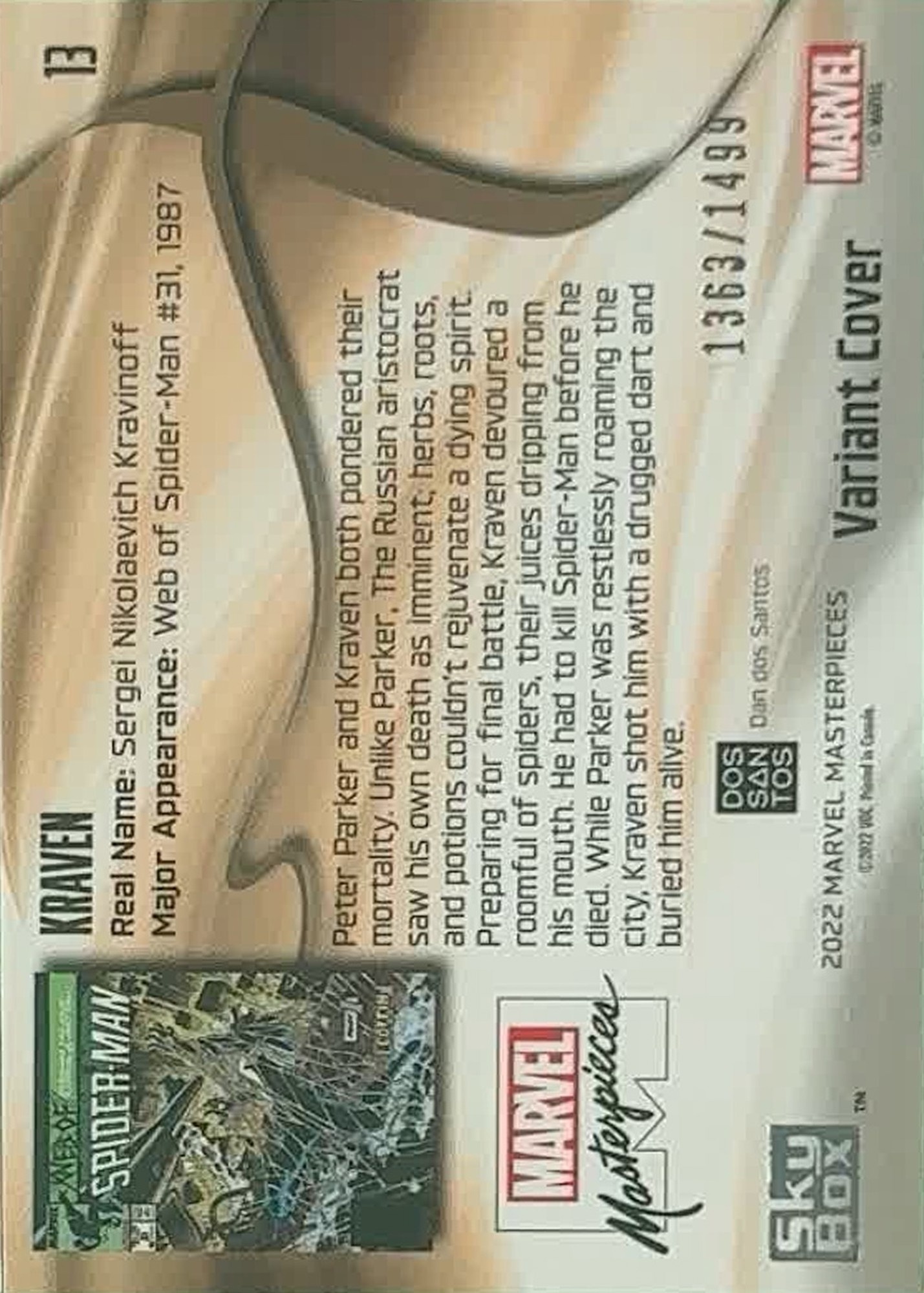 Kraven back card image