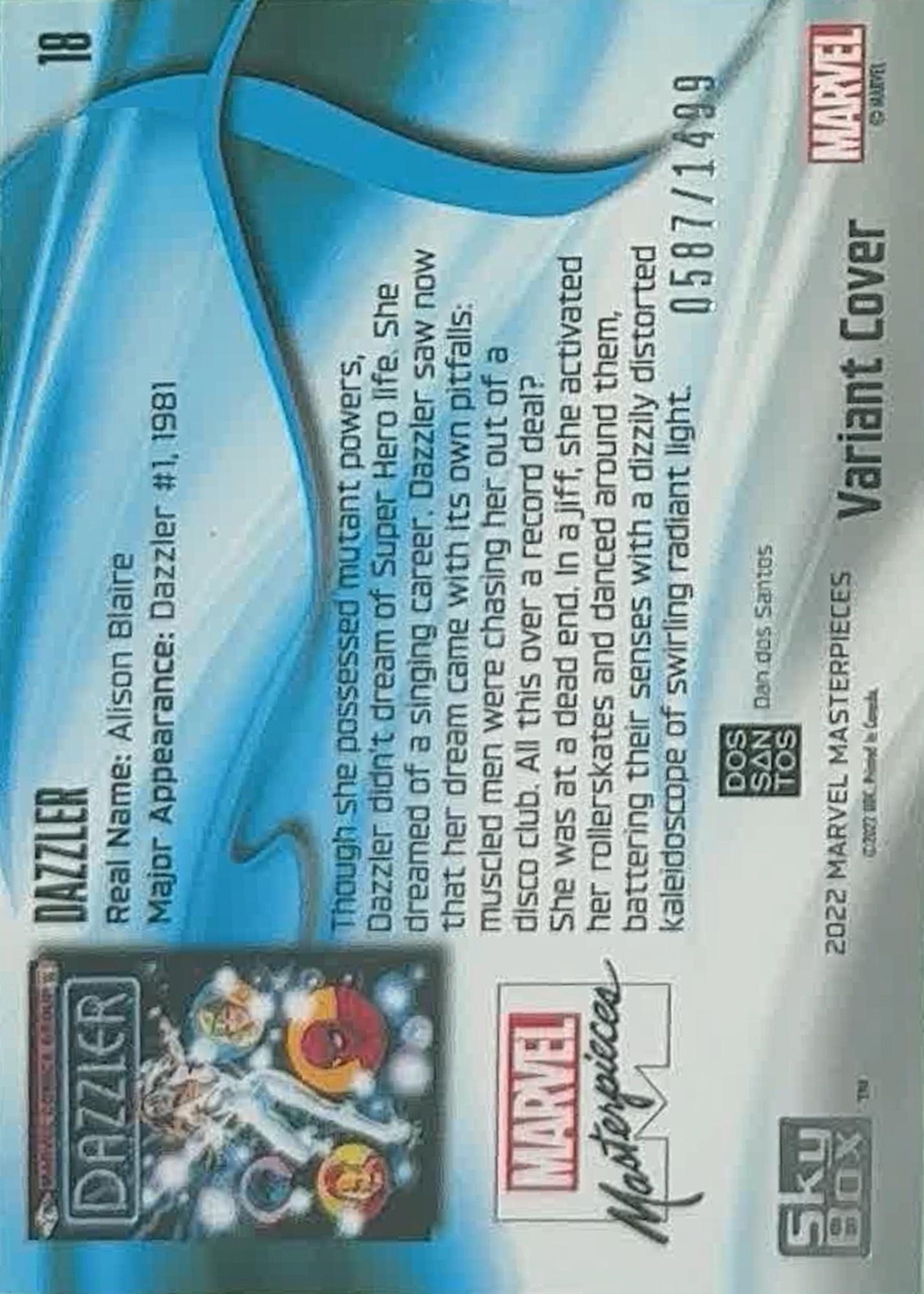 Dazzler back card image