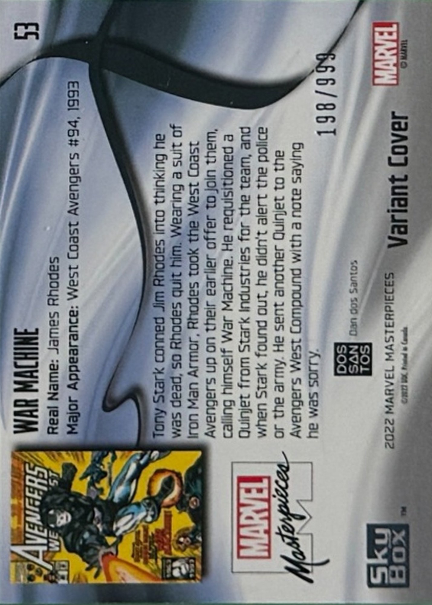 War Machine back card image