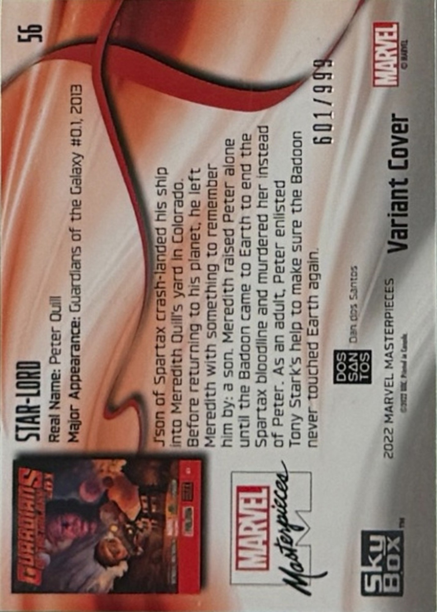 Star-Lord back card image