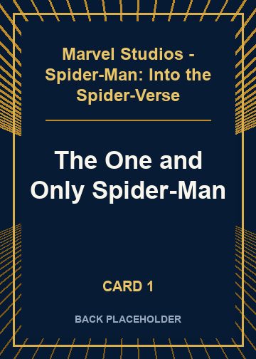 The One and Only Spider-Man back artwork