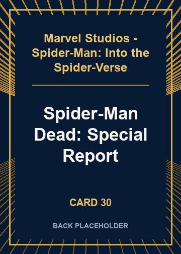 Spider-Man Dead: Special Report back artwork