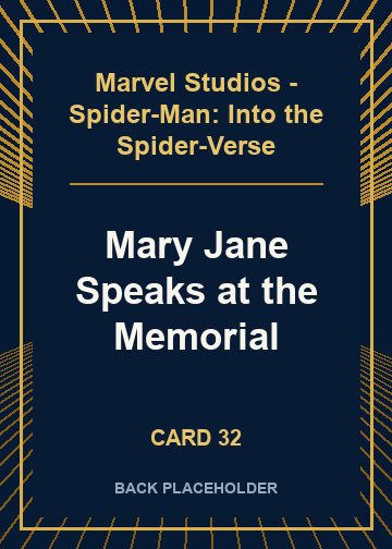 Mary Jane Speaks at the Memorial back artwork