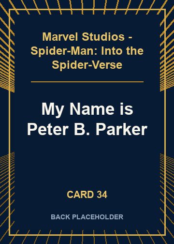 My Name is Peter B. Parker back artwork