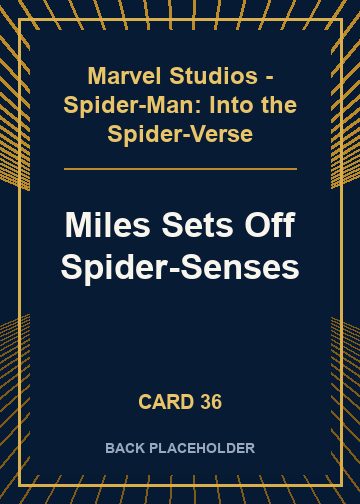 Miles Sets Off Spider-Senses back artwork