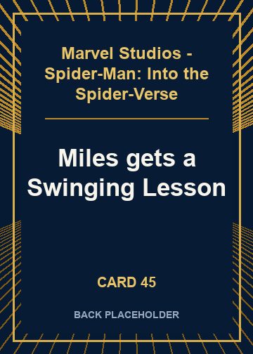 Miles gets a Swinging Lesson back card image