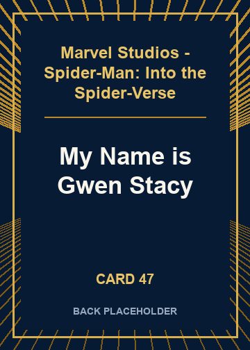 My Name is Gwen Stacy back card image