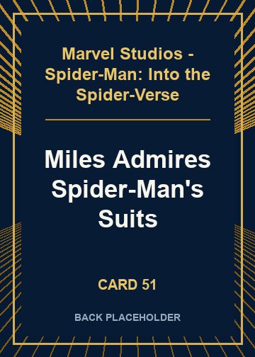 Miles Admires Spider-Man's Suits back card image