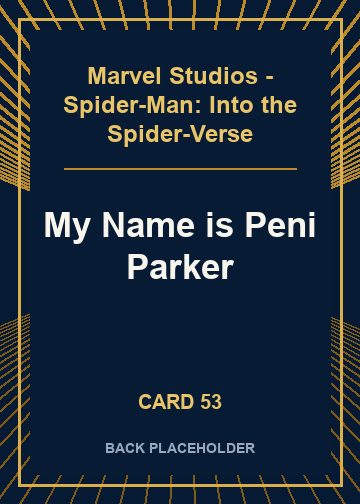 My Name is Peni Parker back card image