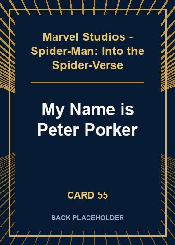 My Name is Peter Porker back card image