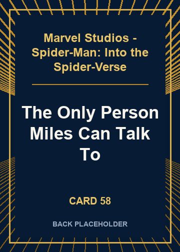 The Only Person Miles Can Talk To back card image