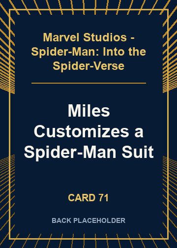 Miles Customizes a Spider-Man Suit back card image