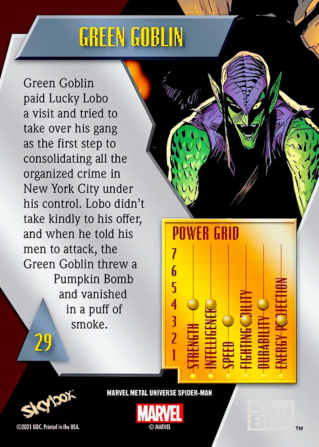 Green Goblin back artwork