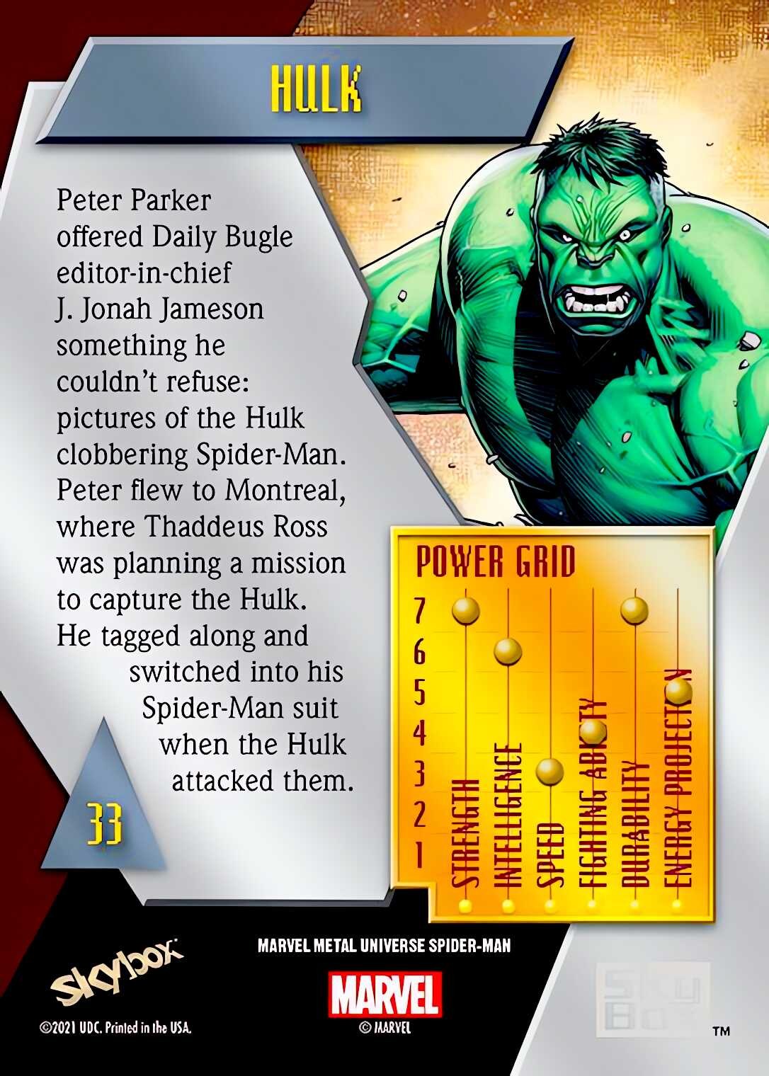 Hulk back artwork