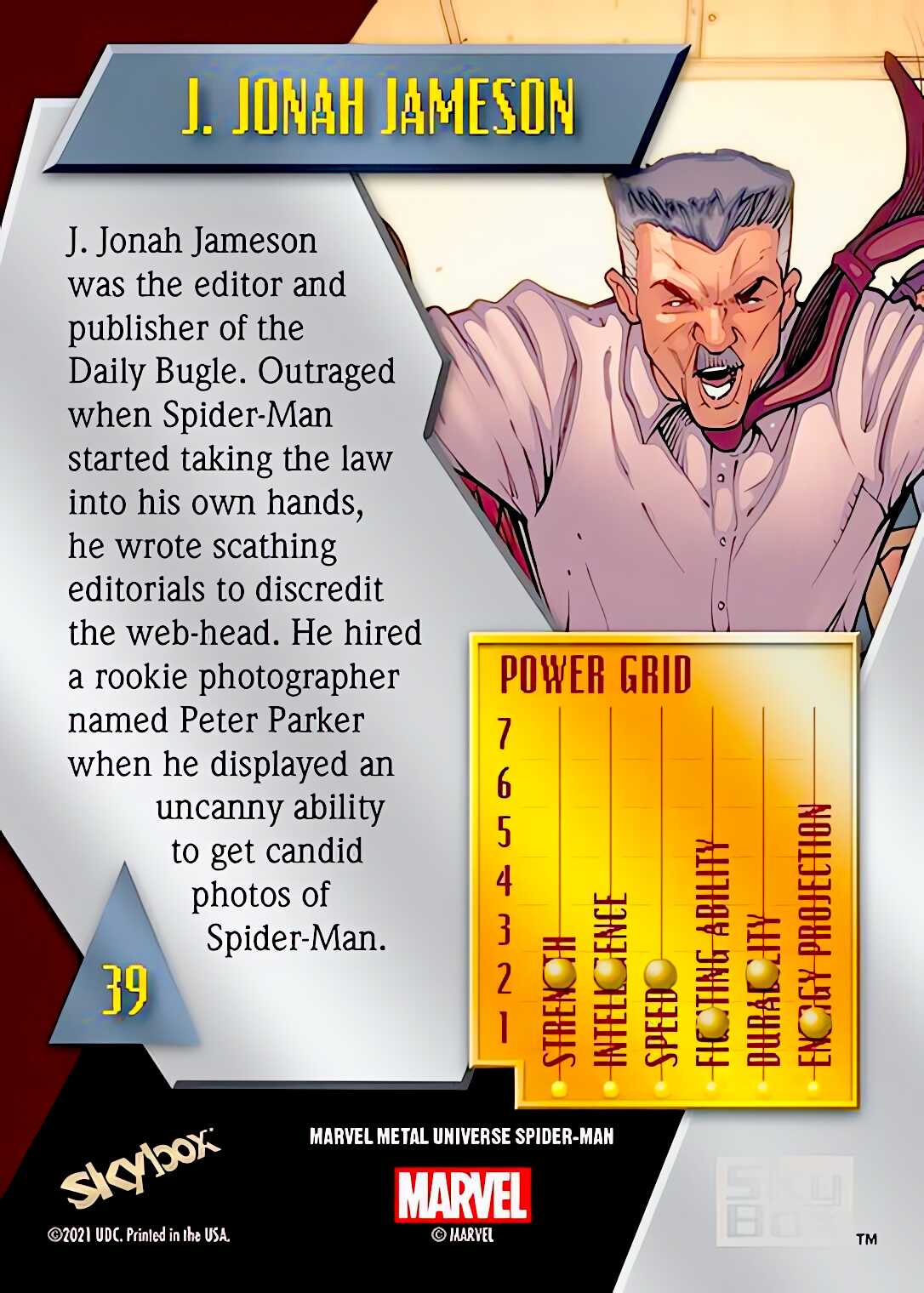 J. Jonah Jameson back card image