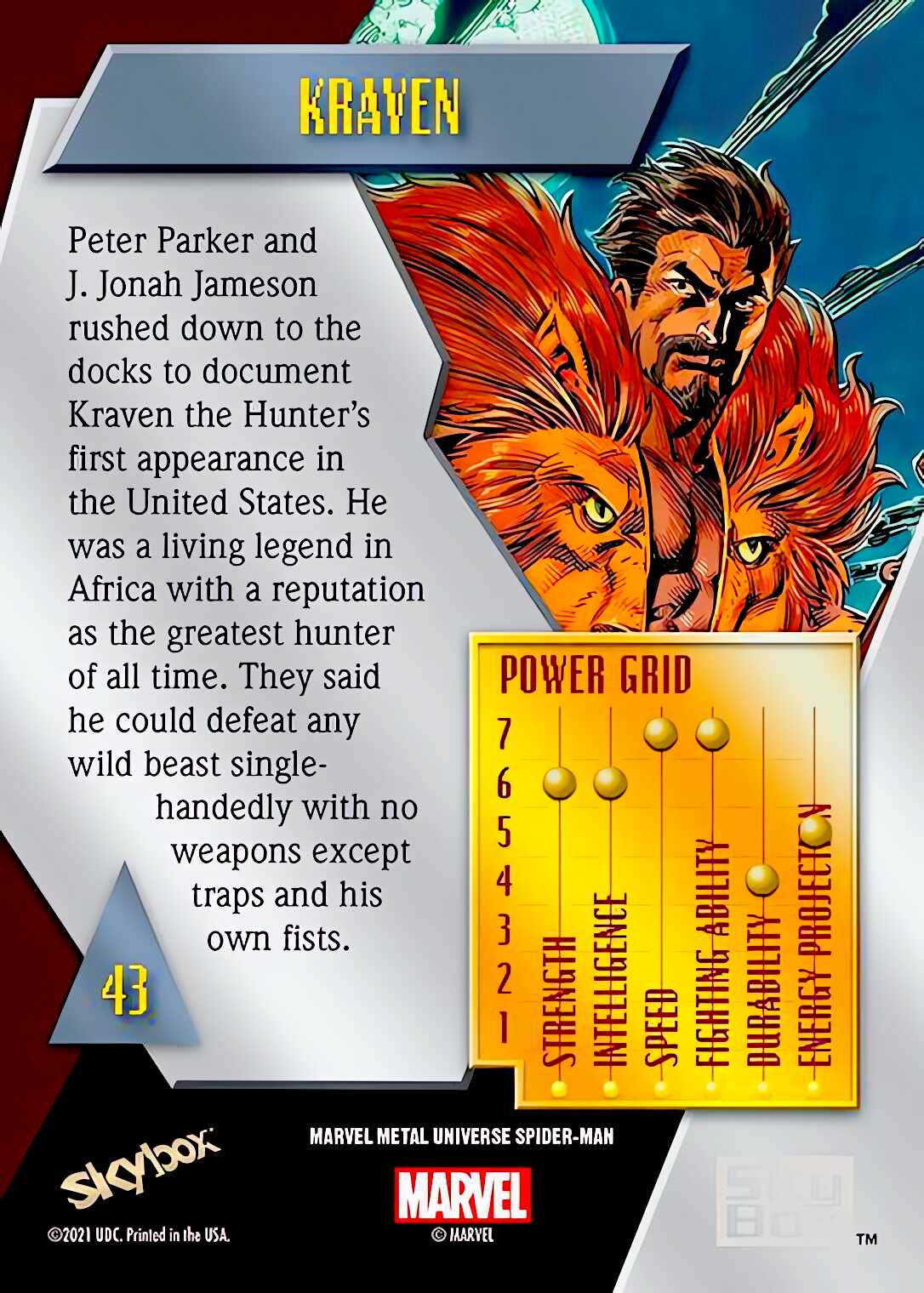 Kraven back card image