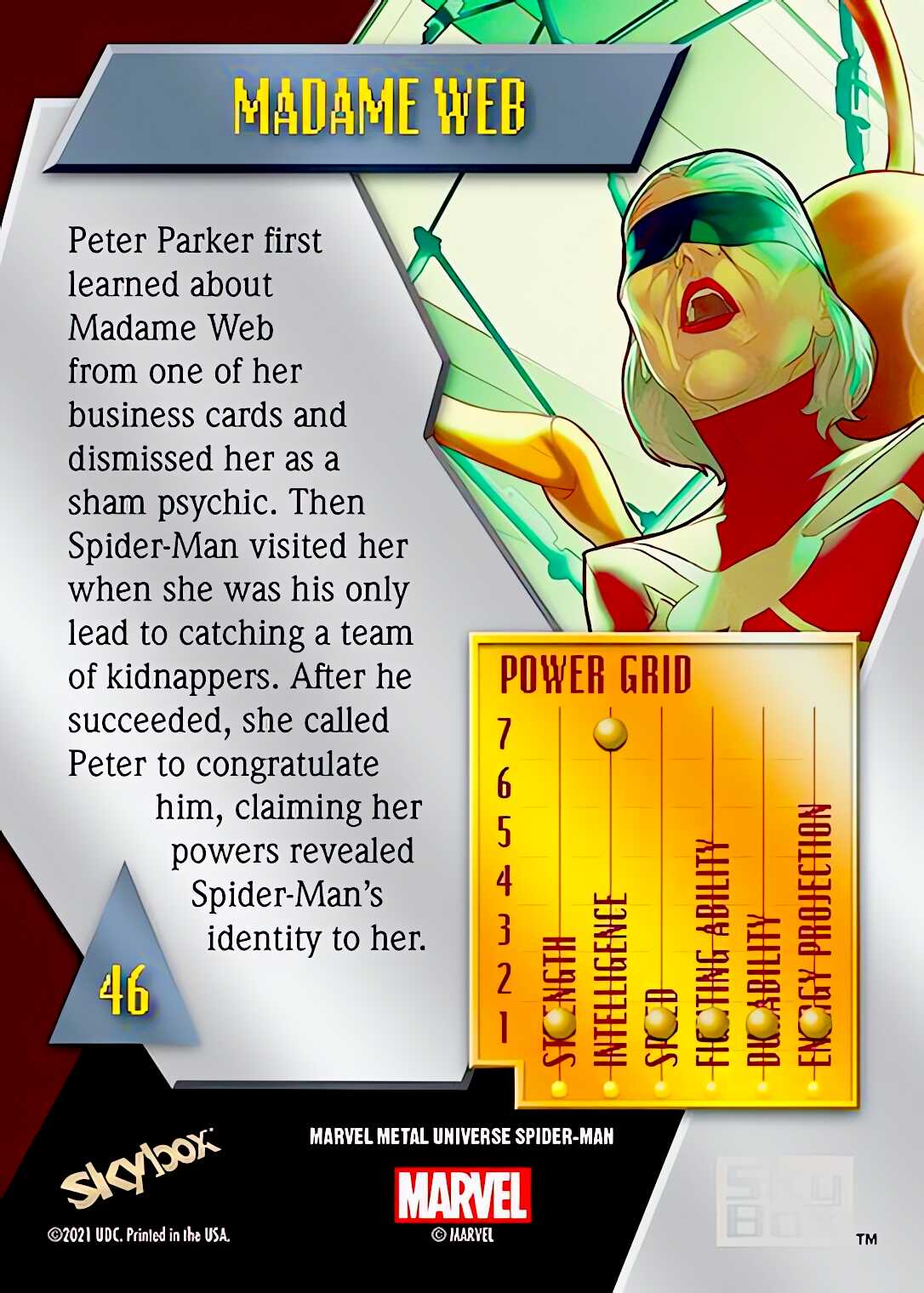 Madame Web back card image
