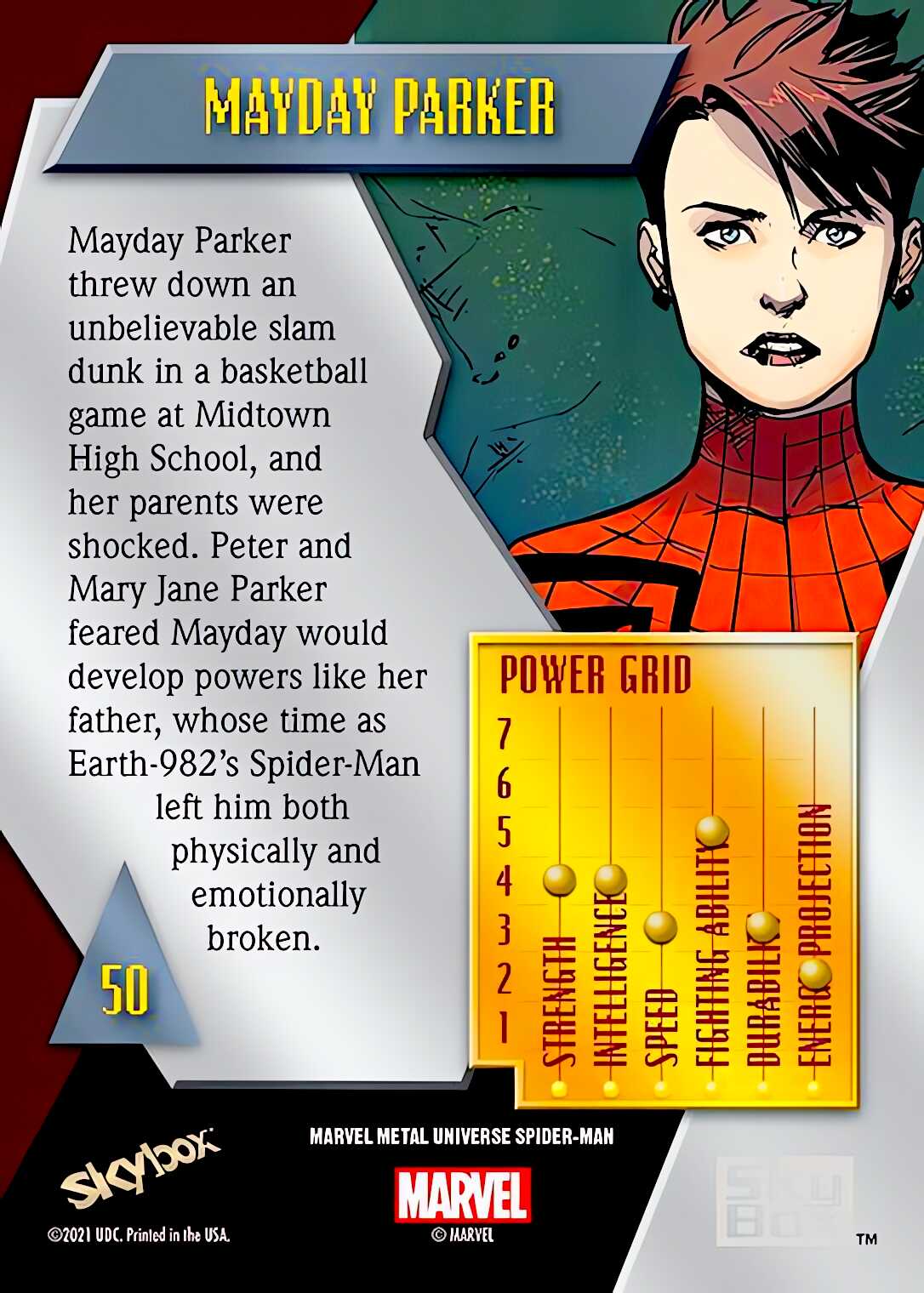 Mayday Parker back card image