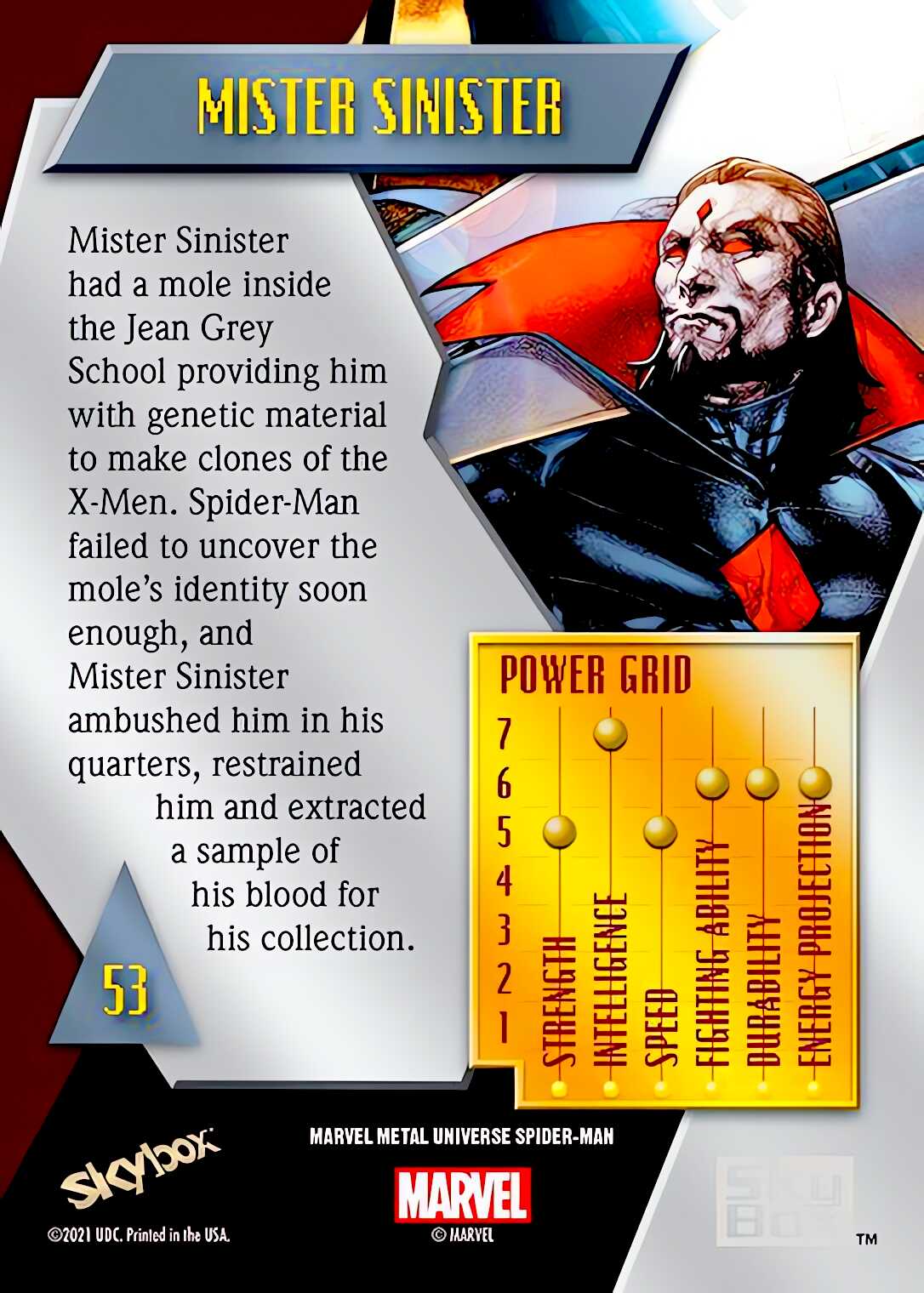Mister Sinister back card image