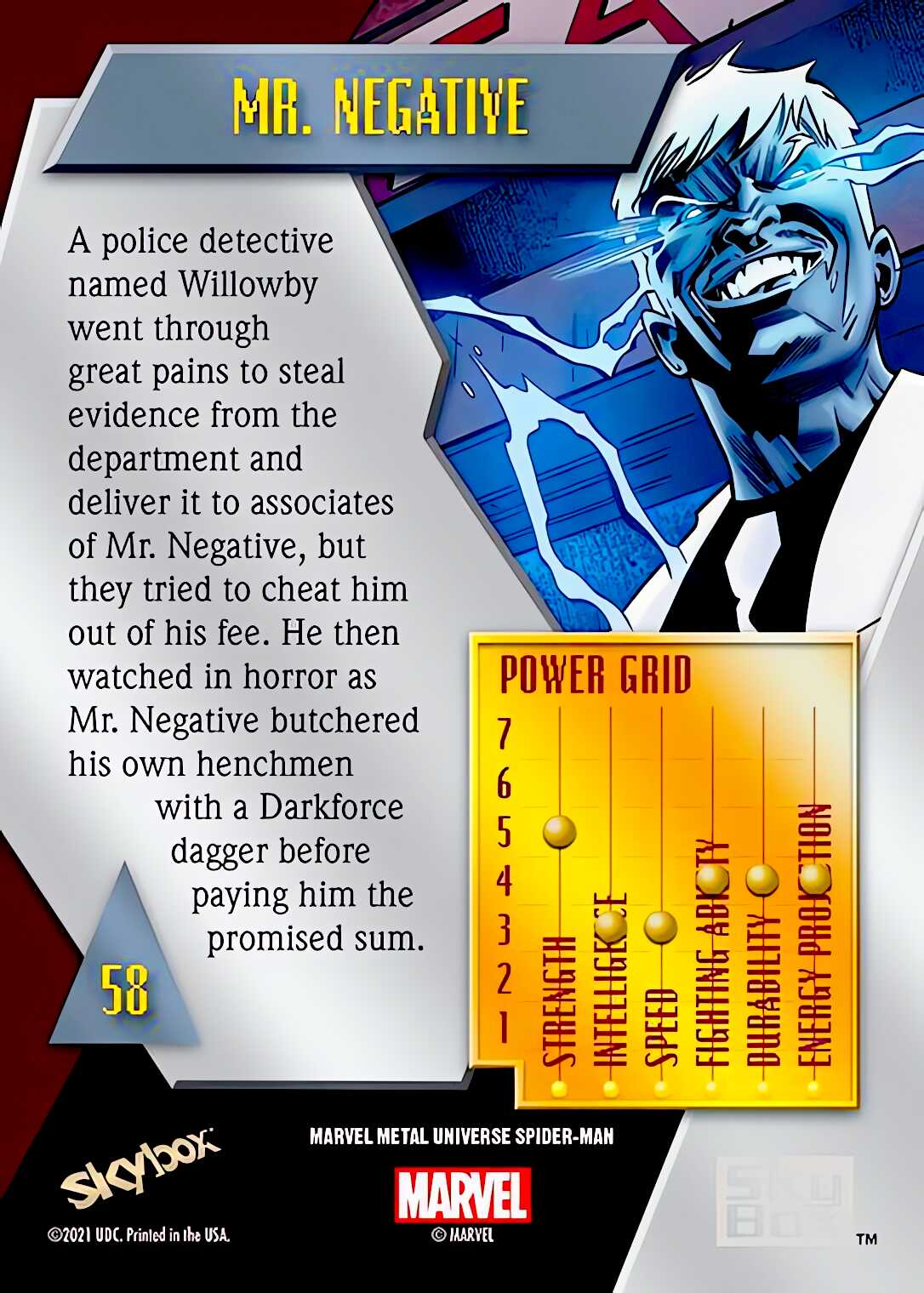 Mr. Negative back card image