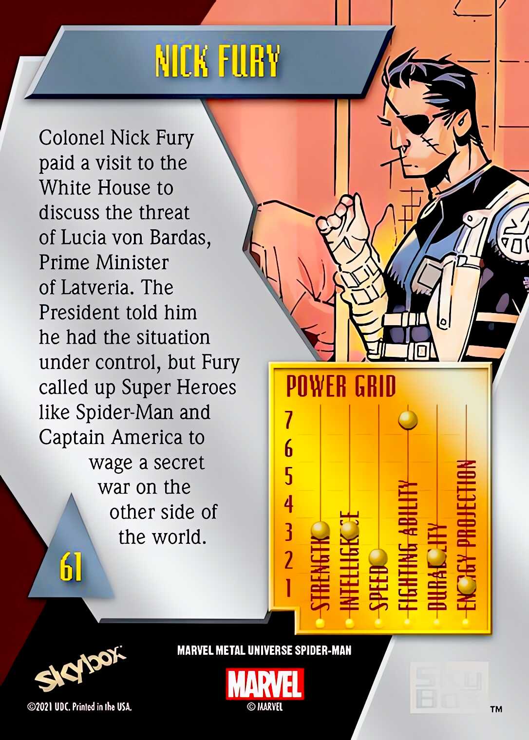 Nick Fury back card image