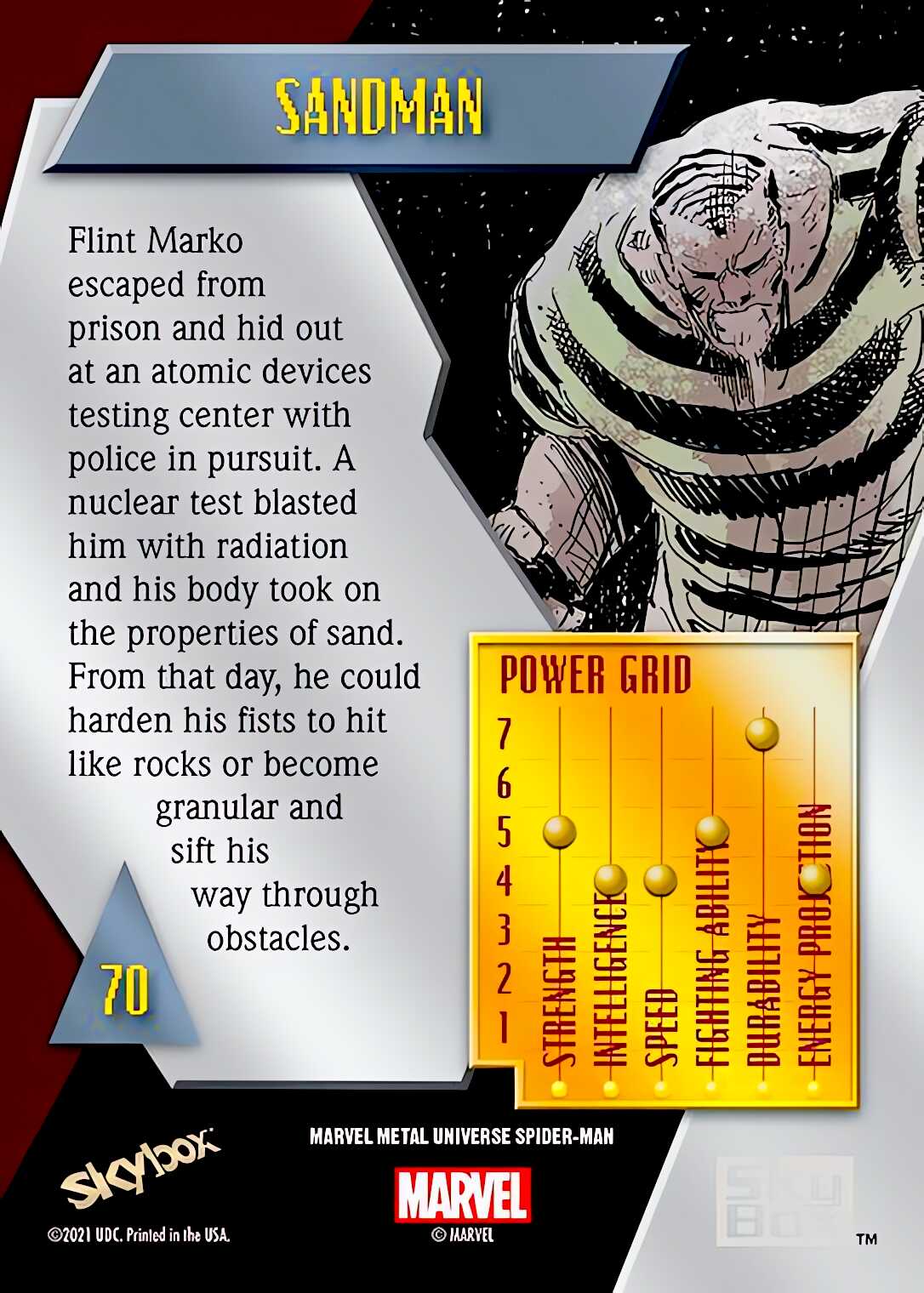 Sandman back card image