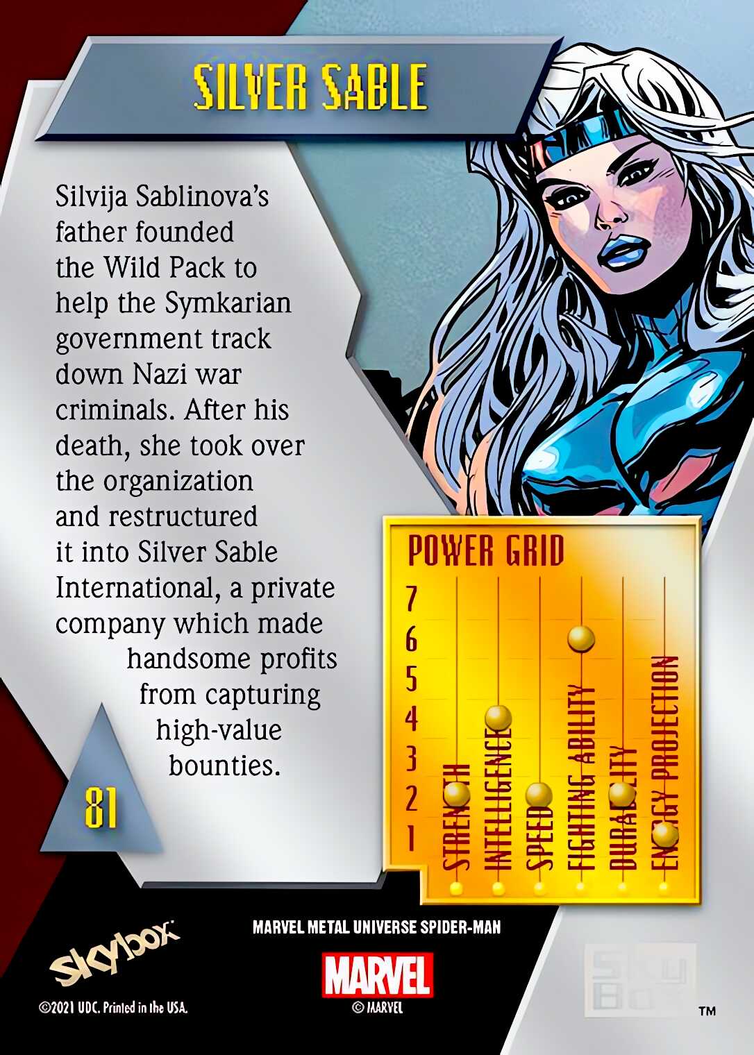 Silver Sable back card image