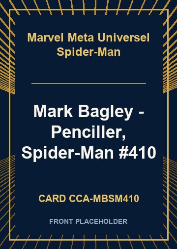 Mark Bagley - Penciller, Spider-Man #410 card thumbnail