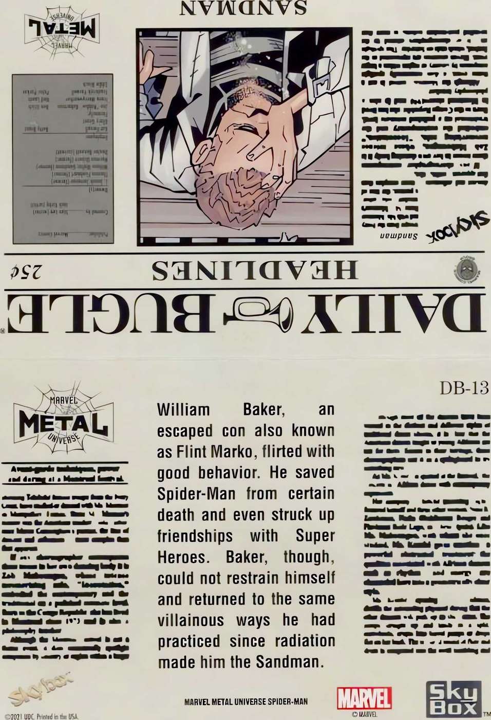 Sandman back card image
